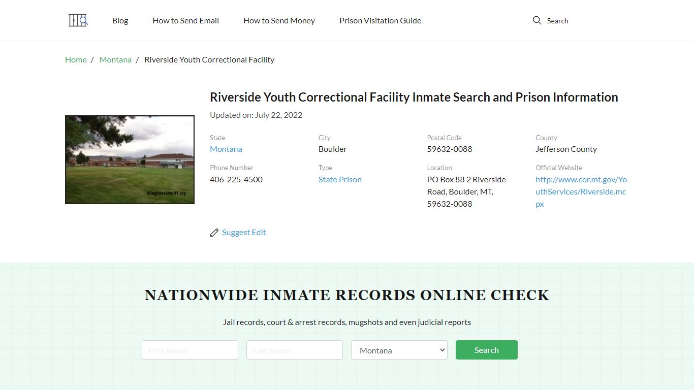 Riverside Youth Correctional Facility Inmate Search ...